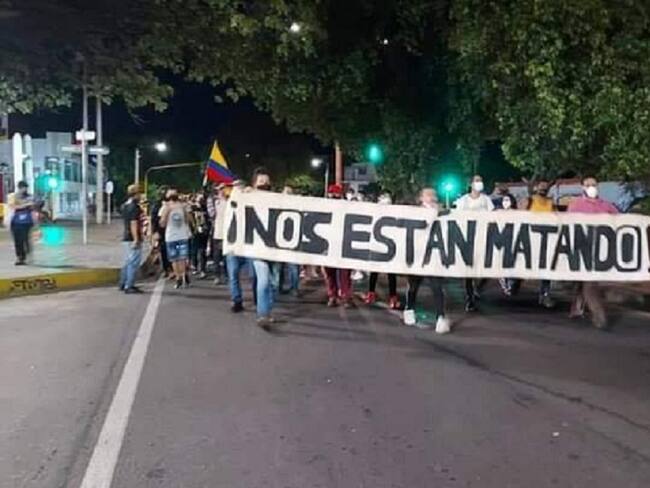 Jóvenes marcharon nuevamente en Cúcuta rechazando acciones policiales