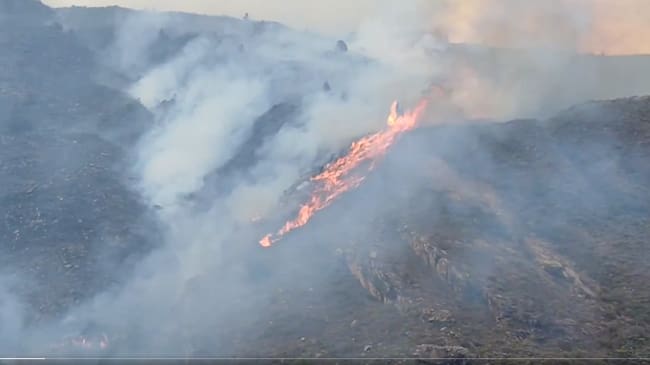 Incendio en Chíquiza y alcanza el Santuario de Iguaque / Foto: Caracol Radio.