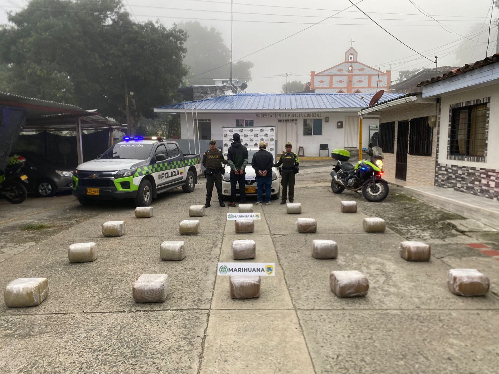 Incautan más de 100 kilos de marihuana en vías del Valle: dos hombres fueron capturados