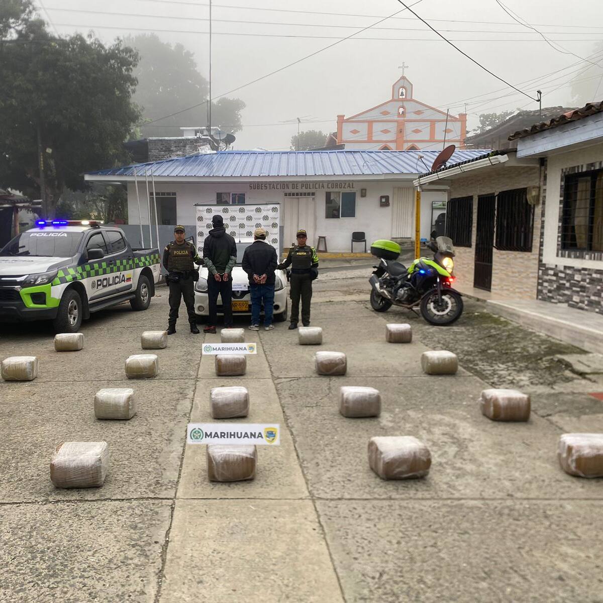 Incautan más de 100 kilos de marihuana en vías del Valle: dos hombres fueron capturados