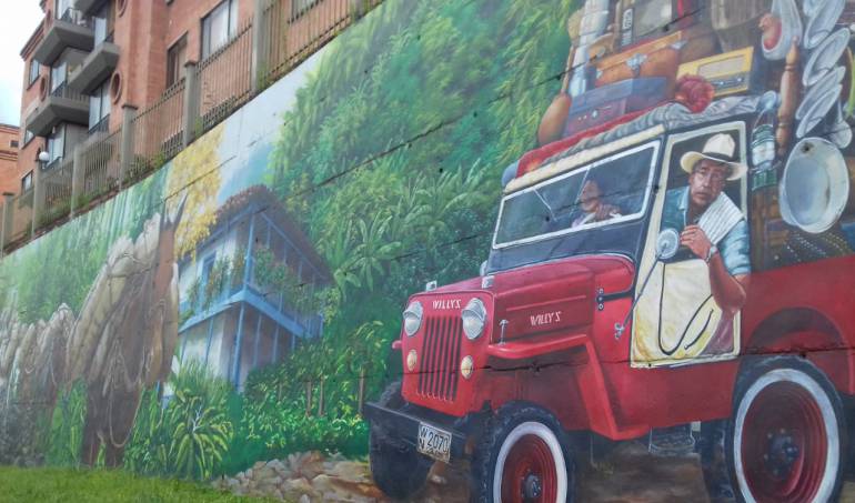 Hermoso mural sobre el Paisaje Cultural Cafetero en Armenia