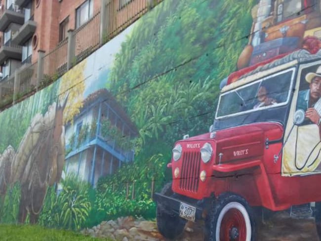 Hermoso mural sobre el Paisaje Cultural Cafetero en Armenia