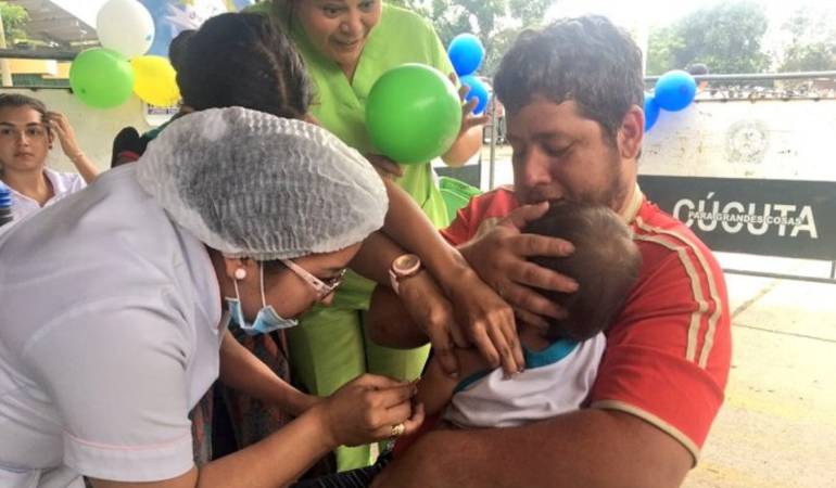 Vacunación contra el sarampión.