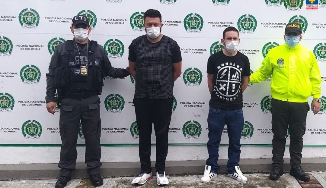 Luis Fernando García y Julián Ramiro González, capturados en Bogotá. 