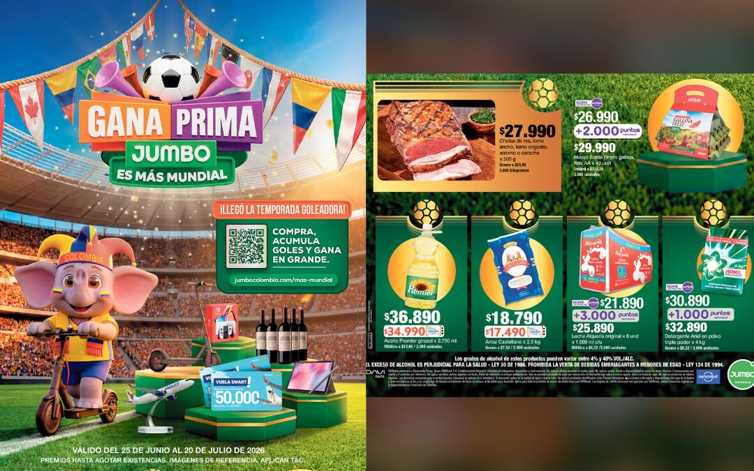 La prima y Jumbo, los aliados de los colombianos para movilizar su dinero