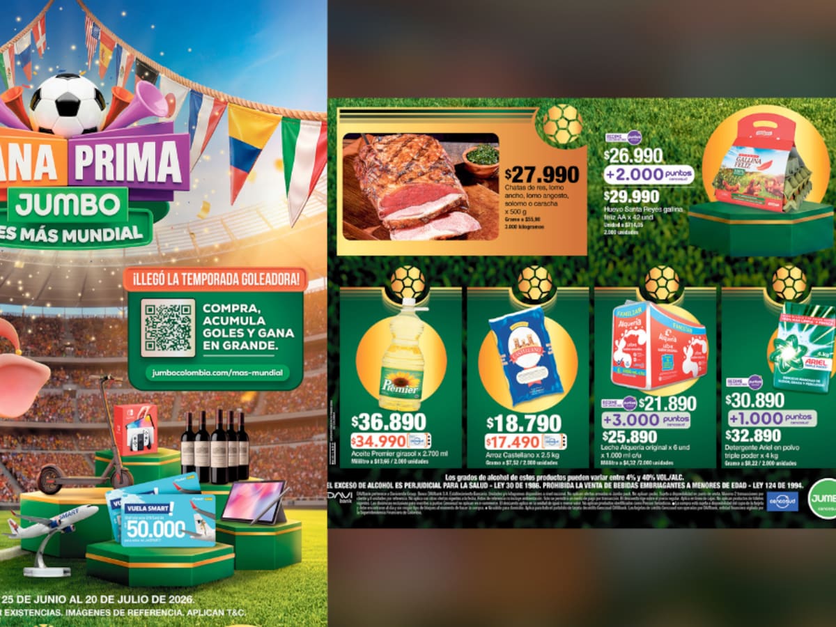 La prima y Jumbo, los aliados de los colombianos para movilizar su dinero