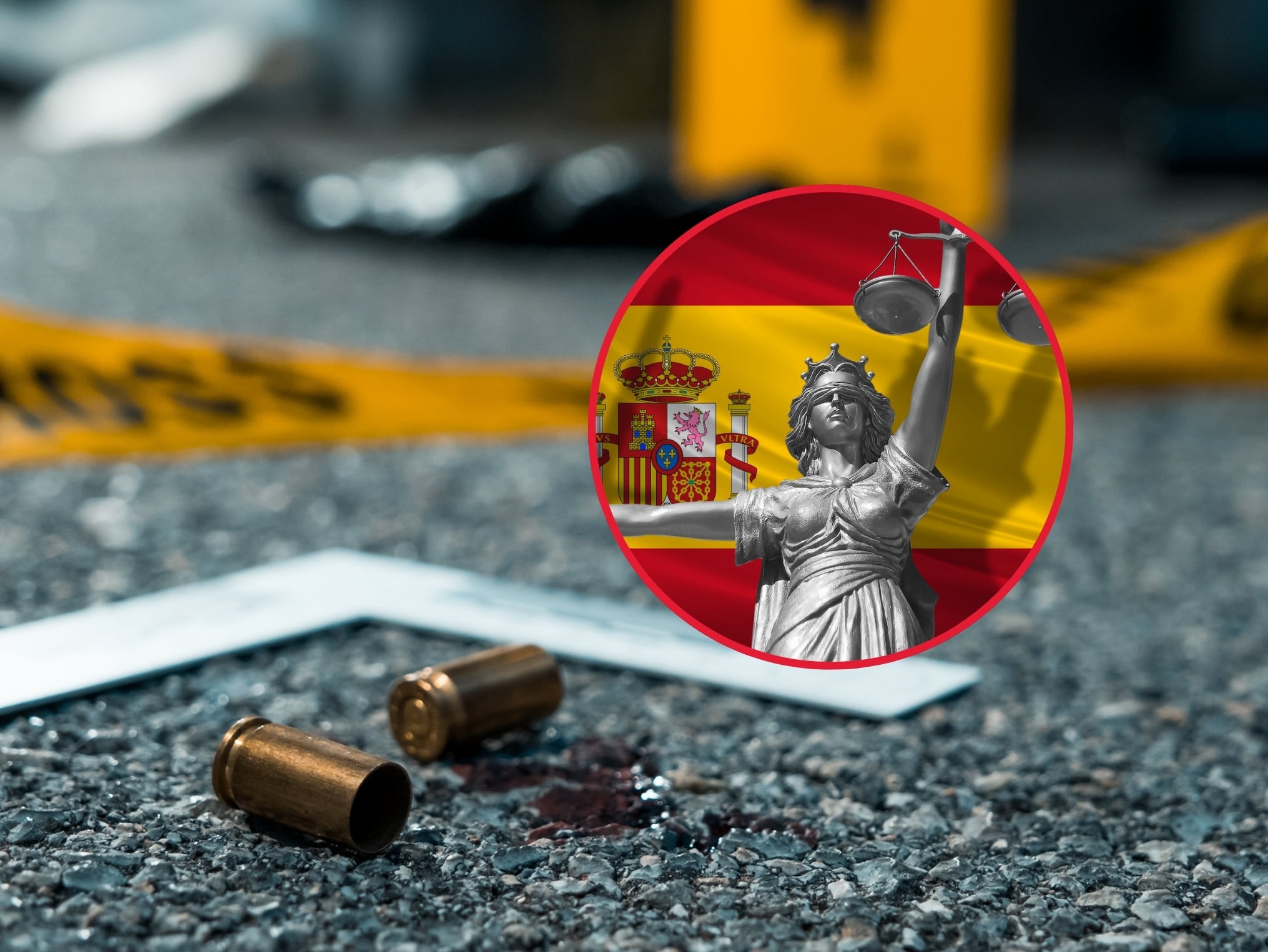 Imágenes ilustrativas de una escena del crimer y la justicia española (Crédito: Getty Images)