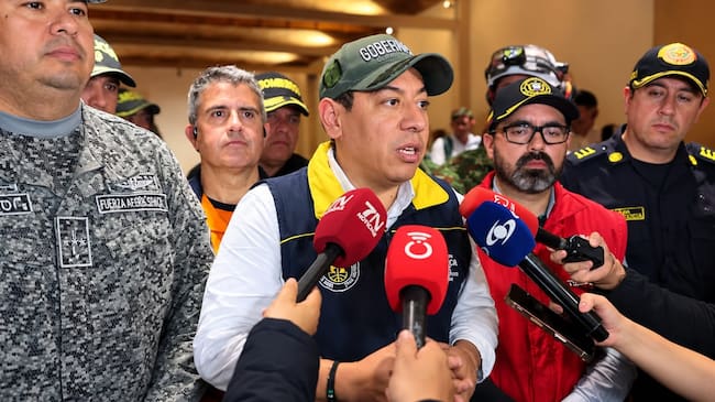 El gobernador de Boyacá, Carlos Amaya, indicó que en total seis aeronaves completaron 299 horas de vuelo sobre el incendio forestal.