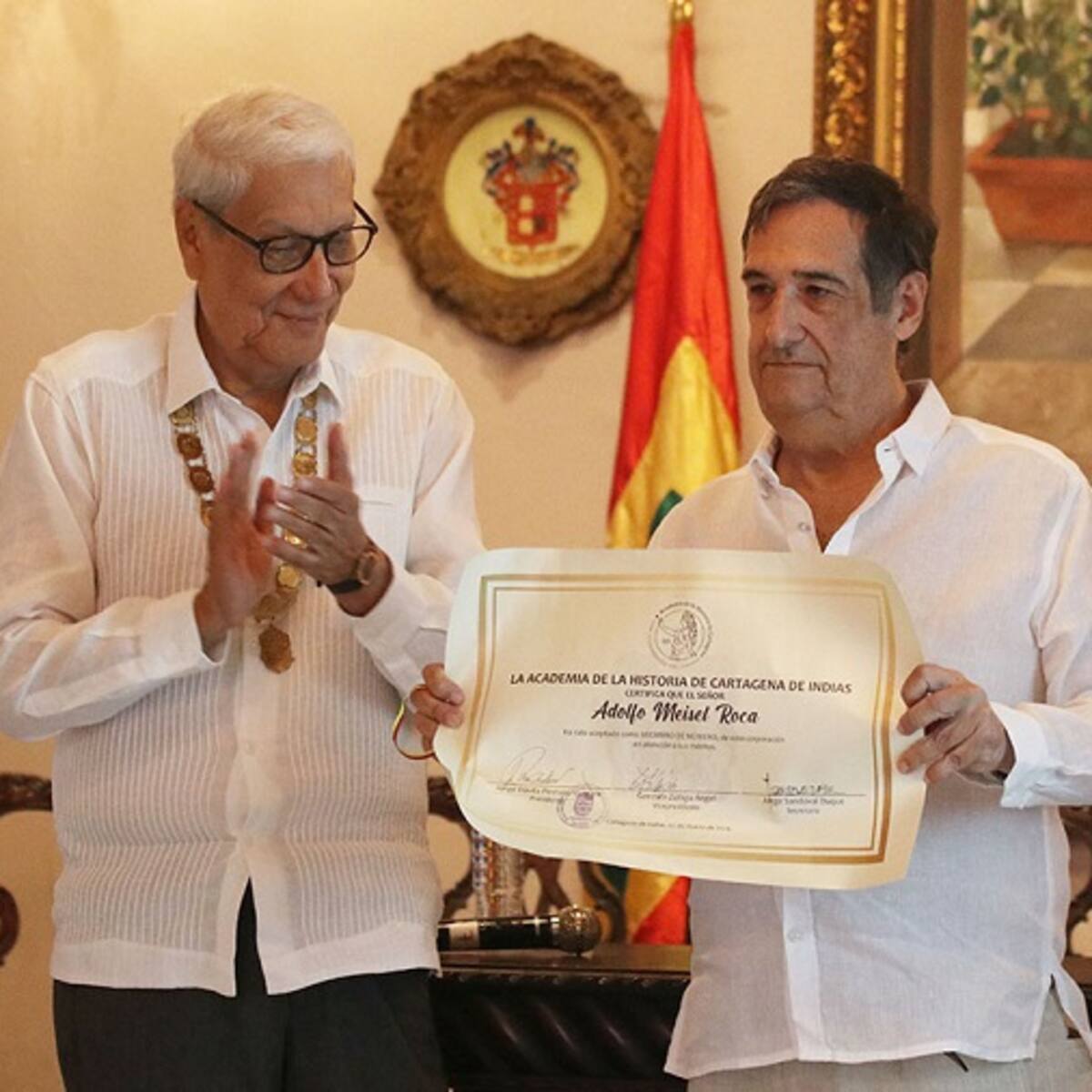 Adolfo Meisel fue recibido como miembro de número de la Academia de Historia de Cartagena