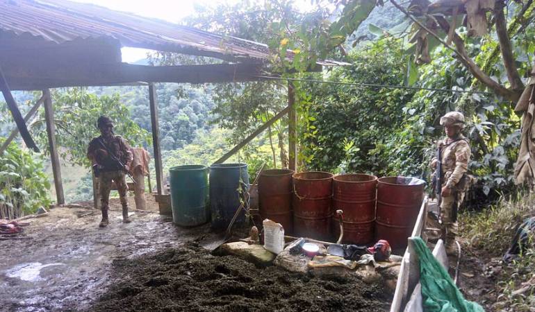 Campamento destruido Sur de Cauca 