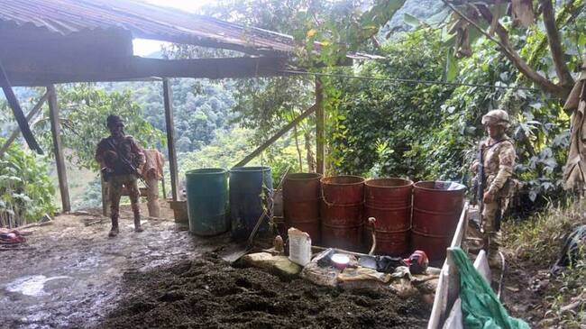 Campamento destruido Sur de Cauca