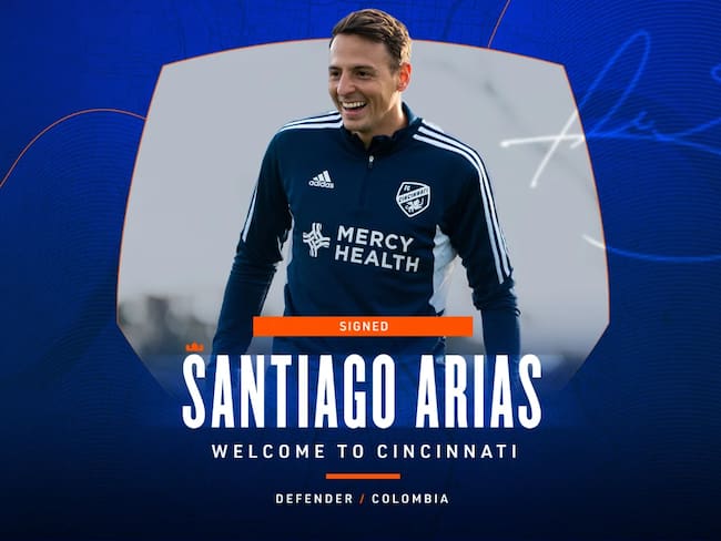 Santiago Arias, nuevo jugador del FC Cincinnati / Twitter: fccincinnati.com