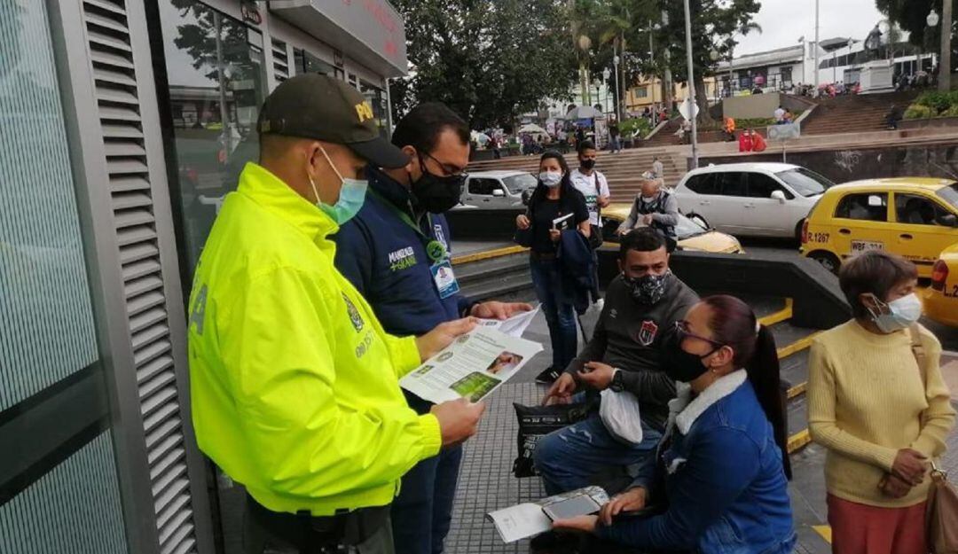 Campaña en el centro de Manizales.