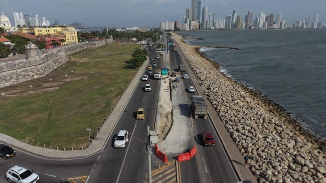 Nuevo carril en la avenida Santander. // Alcaldía de Cartagena