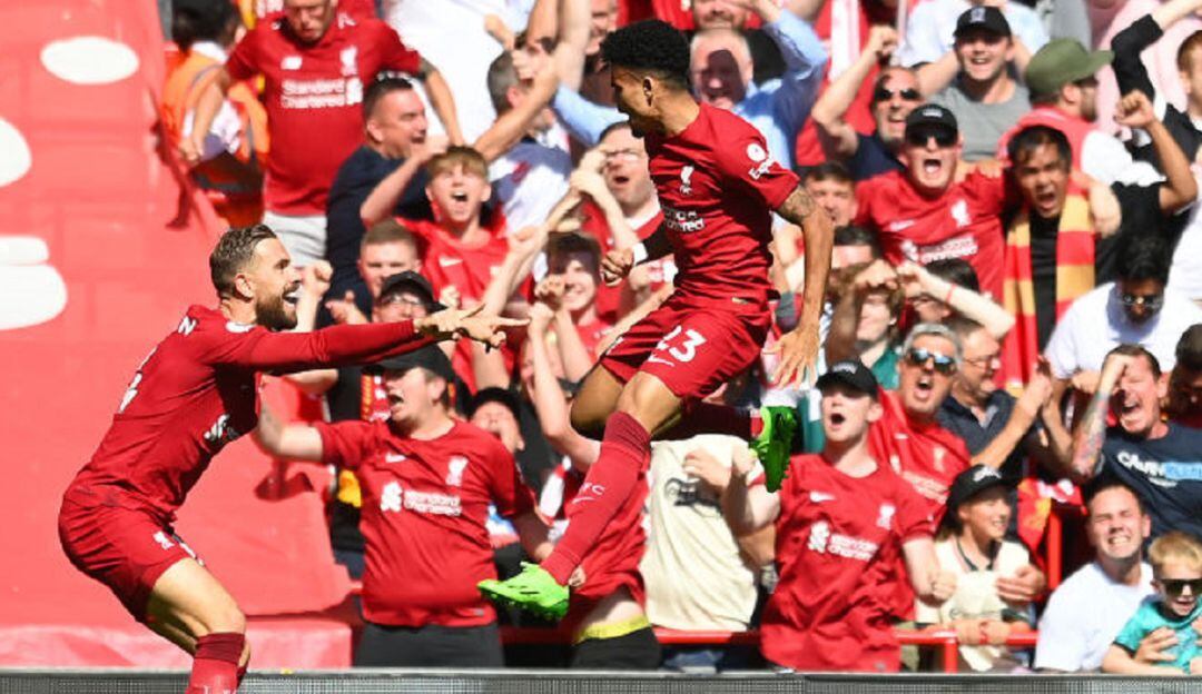 Luis Díaz celebra su gol ante el Bournemouth