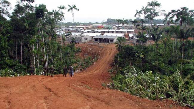 Imagen de viviendas en Bojayá, municipio del Chocó.