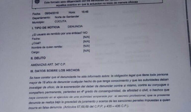 Documento respaldado.