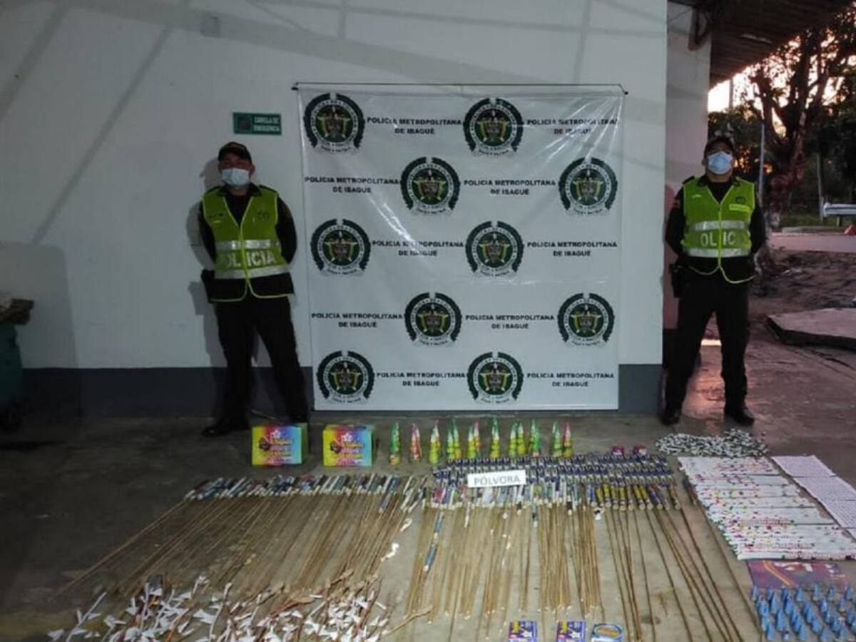 Abundante cantidad de pólvora incautada en la noche de velitas en Ibagué