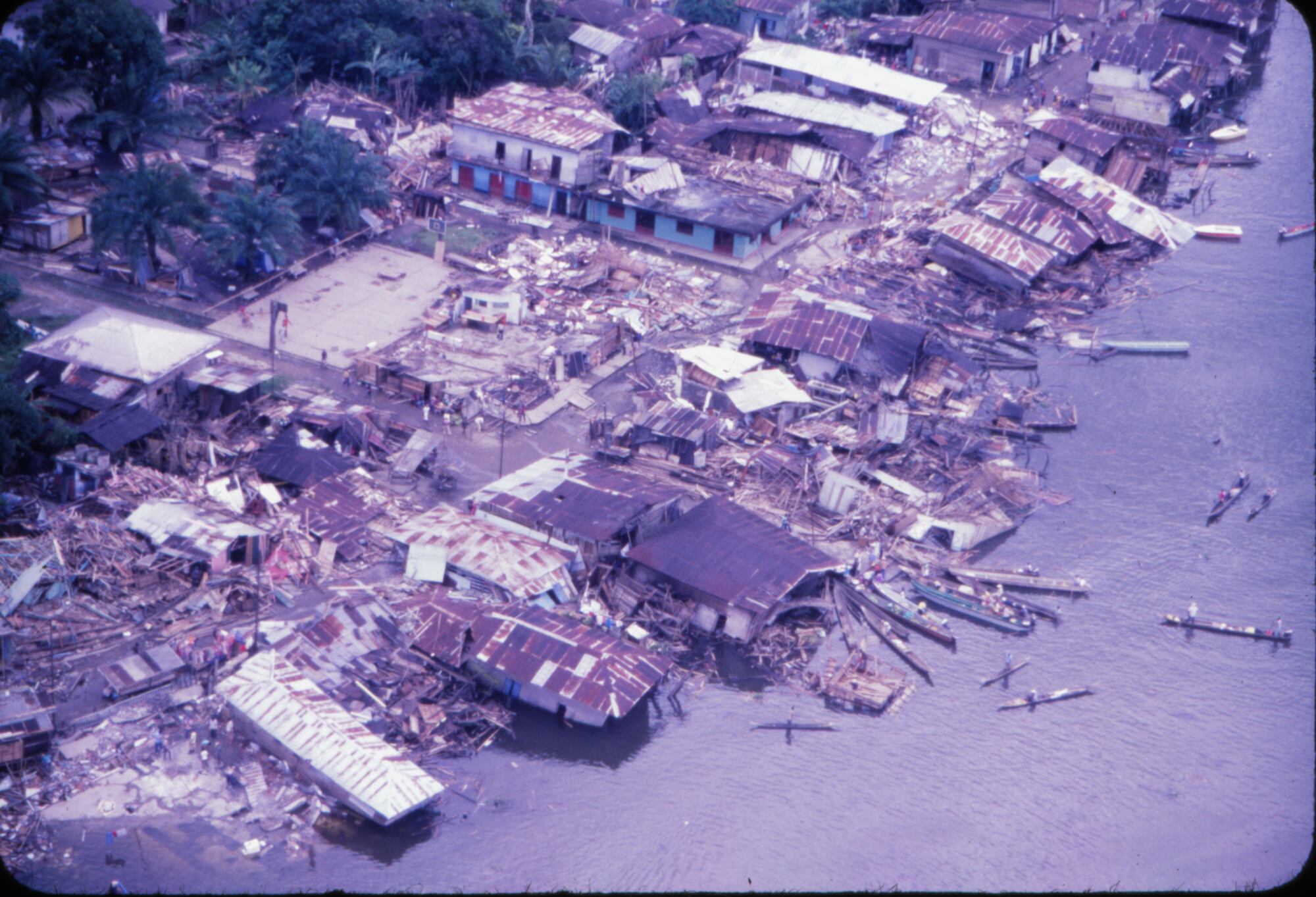 Tsunami en la Costa Pacífica colombiana, en 1979. Foto: Servicio Geológico Colombiano.