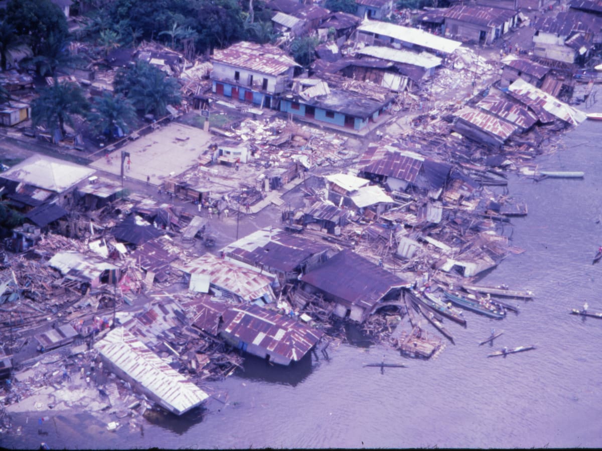 Imágenes inéditas: destrozos que dejó el tsunami en la Costa Pacífica colombiana en 1979