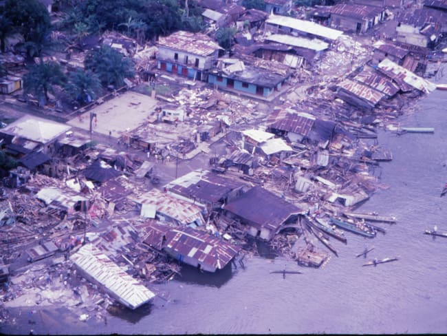 Tsunami en la Costa Pacífica colombiana, en 1979. Foto: Servicio Geológico Colombiano.