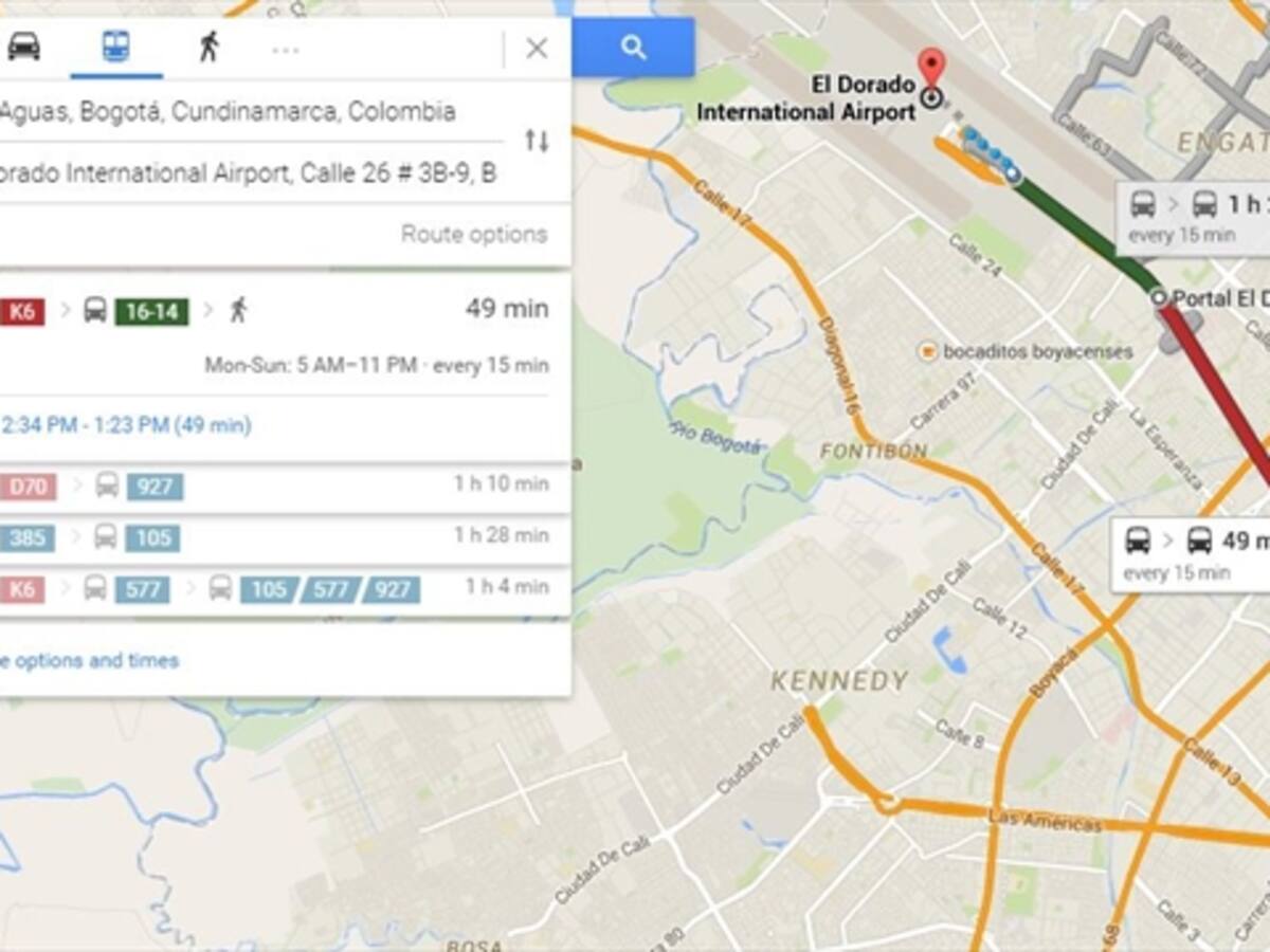 Lanzan Google Maps Transit, para planear viajes en Transmilenio y SITP