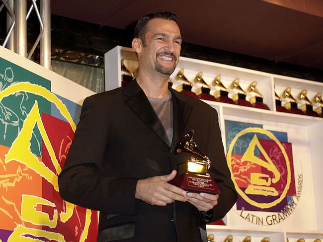 Kike Santander Latin GRAMMY winner of Best Tropical Song for "Jurame." (Photo by M. Caulfield/WireImage)