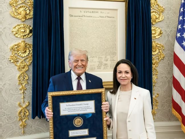 Trump dijo que María Corina Machado le “obsequió” su Premio Nobel de la Paz