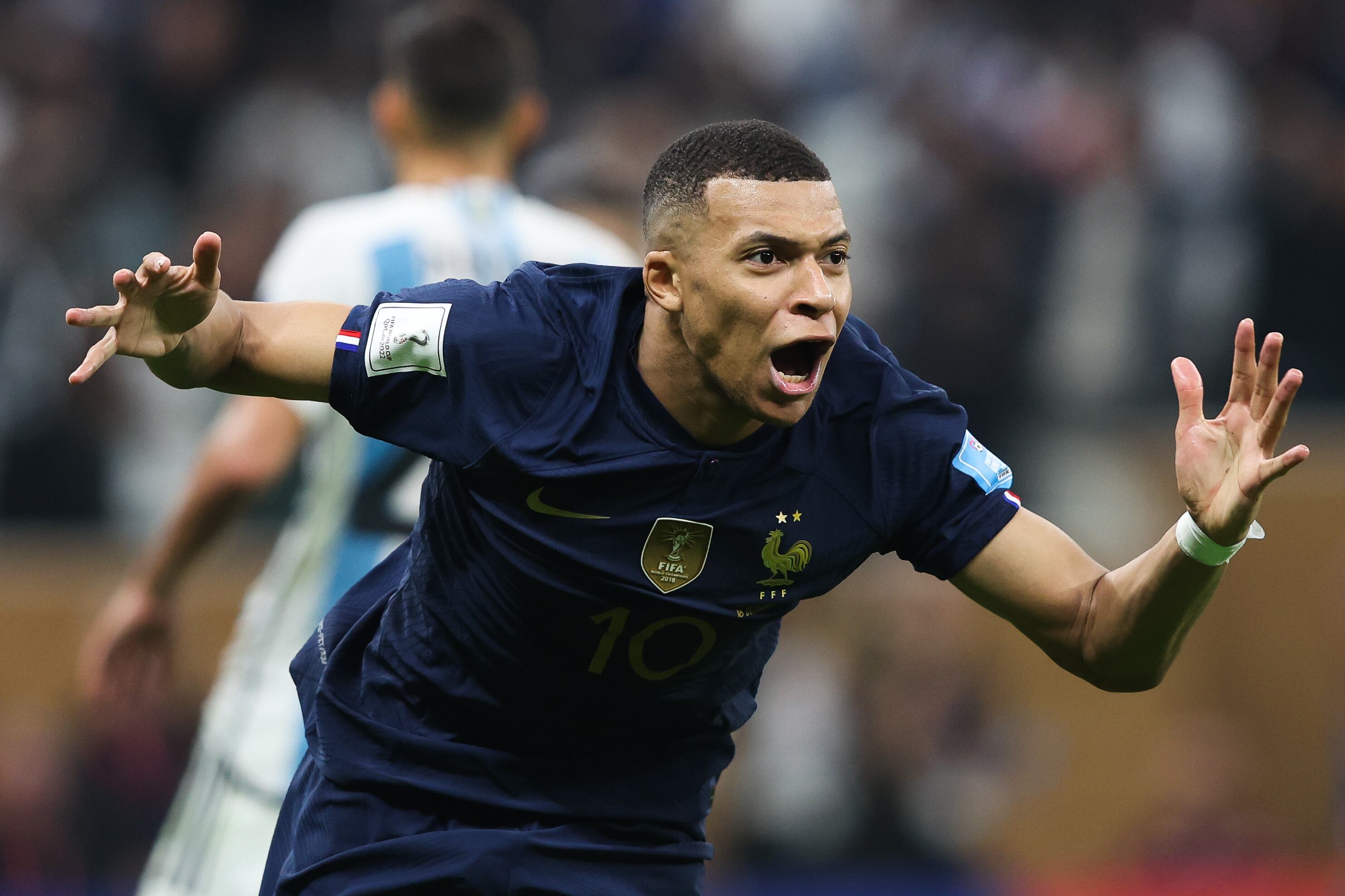Kylian Mbappé celebra su segundo gol ante Argentina. (Photo by Alex Livesey - Danehouse/Getty Images)