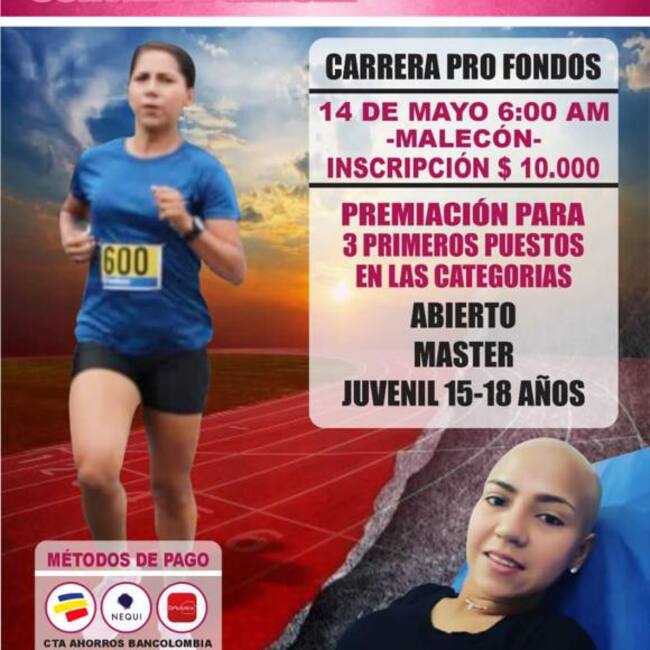Joven promueve carrera para atender el cáncer que padece