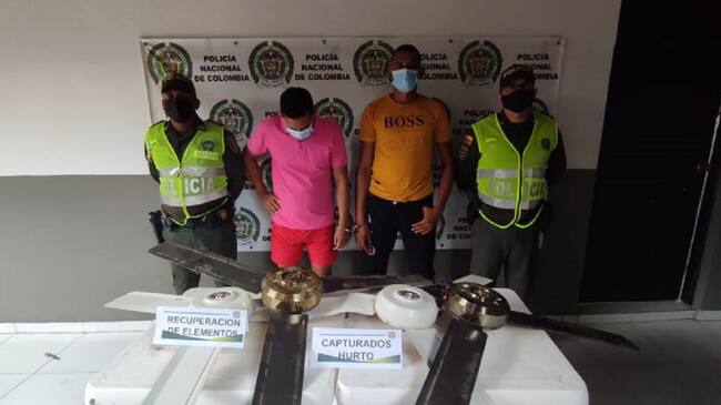 El procedimiento se llevó a cabo en el municipio de Talaigua Nuevo luego de que emprendieran la huida con los elementos robados