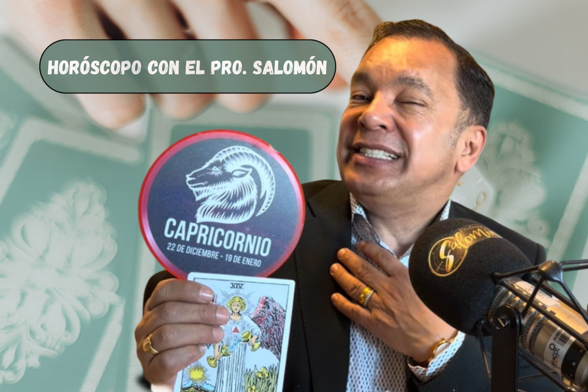 Él es el profesor Salomón, experto en la lectura del Horóscopo y el Tarot (Crédito: Profesor) // imagen de las cartas tomada de Getty Imagenes (Autora: Olena Ruban)