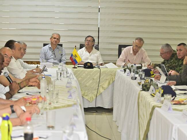Presidente Gustavo Petro en consejo de seguridad en Buenaventura. 7 de julio 2023. Foto: Presidencia.