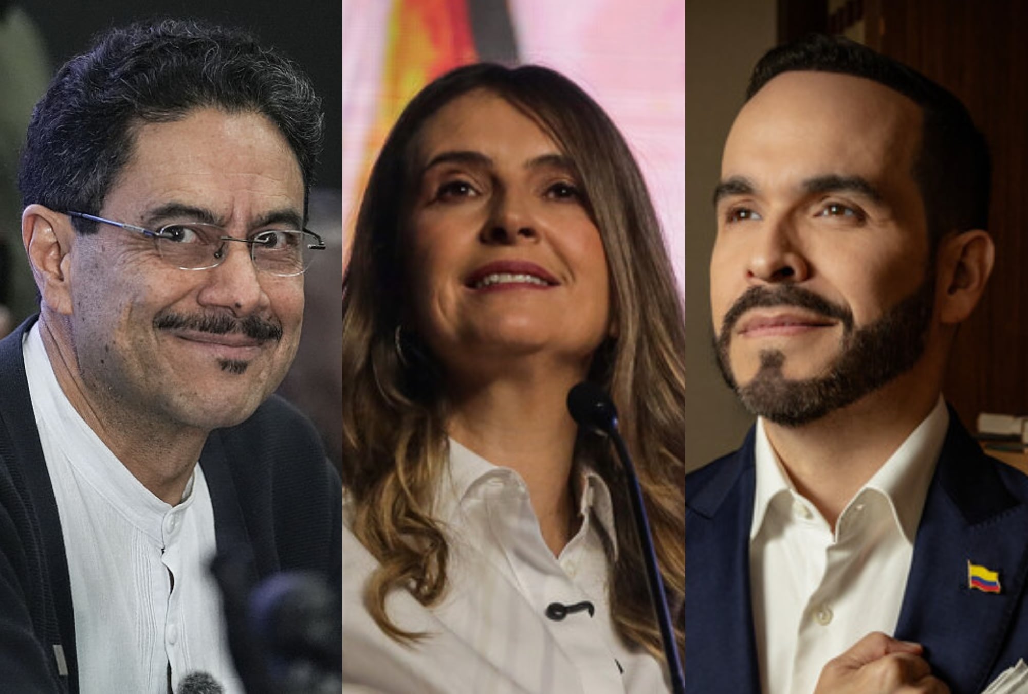 Iván Cepeda, Paloma Valencia y Abelardo de la Espriella. Fotos: 
(Photo by Juancho Torres/Anadolu via Getty Images) / (Colprensa - Catalina Olaya)  / (Colprensa-Campaña De La Espriella)