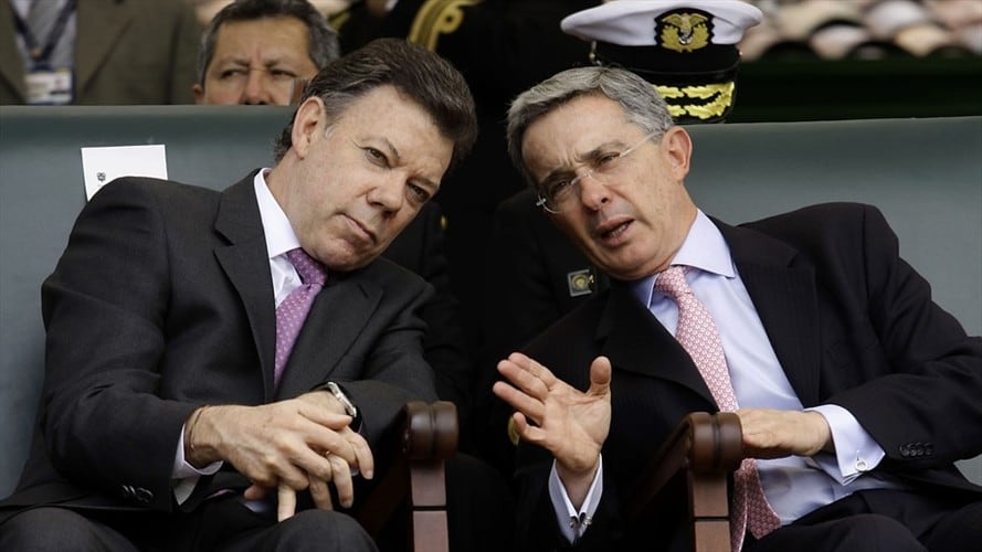 Juan Manuel Santos y Álvaro Uribe Vélez - Imagen de archivo. Foto: Colprensa
