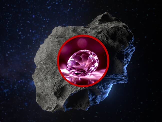 Imagen de referencia, diamante y asteroide. Fotos: Getty Images.