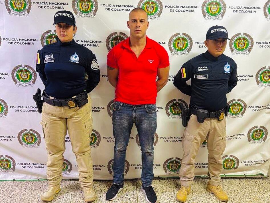 Cristian Lacoma López, ciudadano español capturado en Medellín- foto Policía Nacional