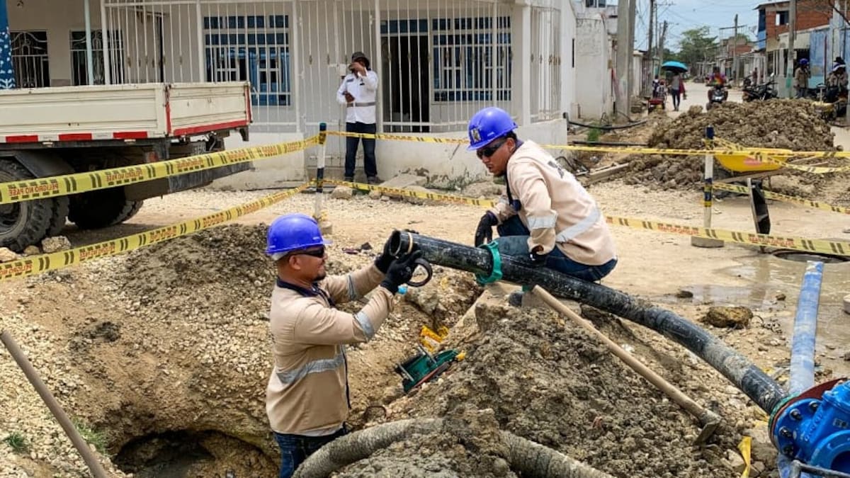 Aguas de Cartagena realiza renovación en redes de acueducto del barrio Olaya