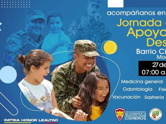 Ejército convoca a gran jornada solidaria en Montenegro, Quindio