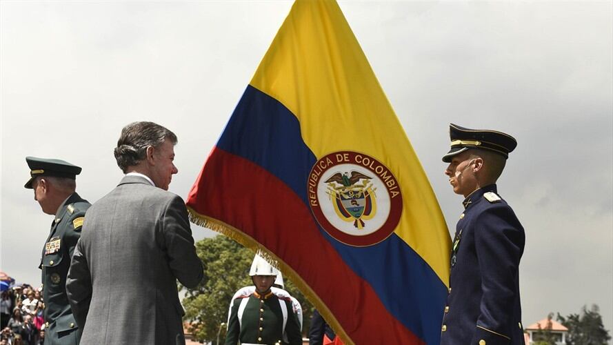 Presidente Juan Manuel Santos en la ceremonia de ascensos.. Foto: Colprensa