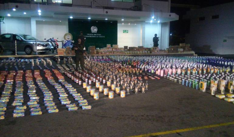 Mercancía decomisada en el corregimiento La Parada