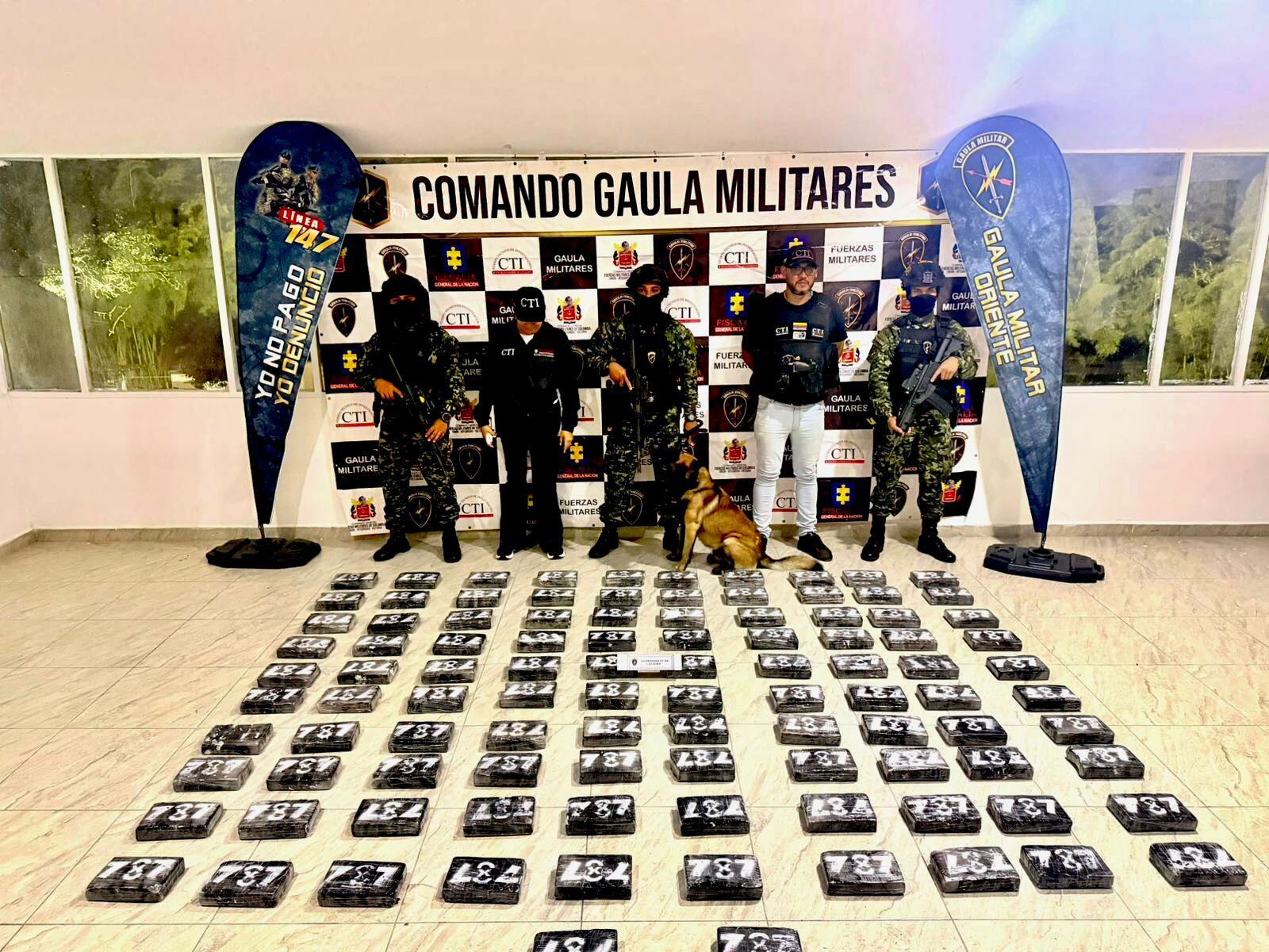Cargamento de cocaína incautado en Rionegro, Antioquia- foto Cuarta Brigada