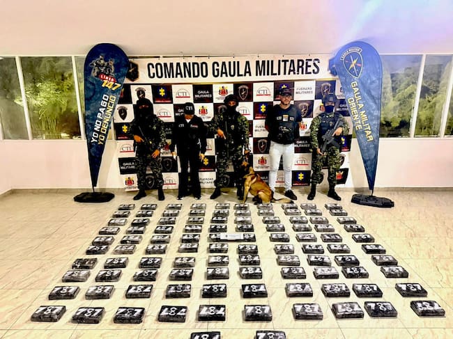 Cargamento de cocaína incautado en Rionegro, Antioquia- foto Cuarta Brigada