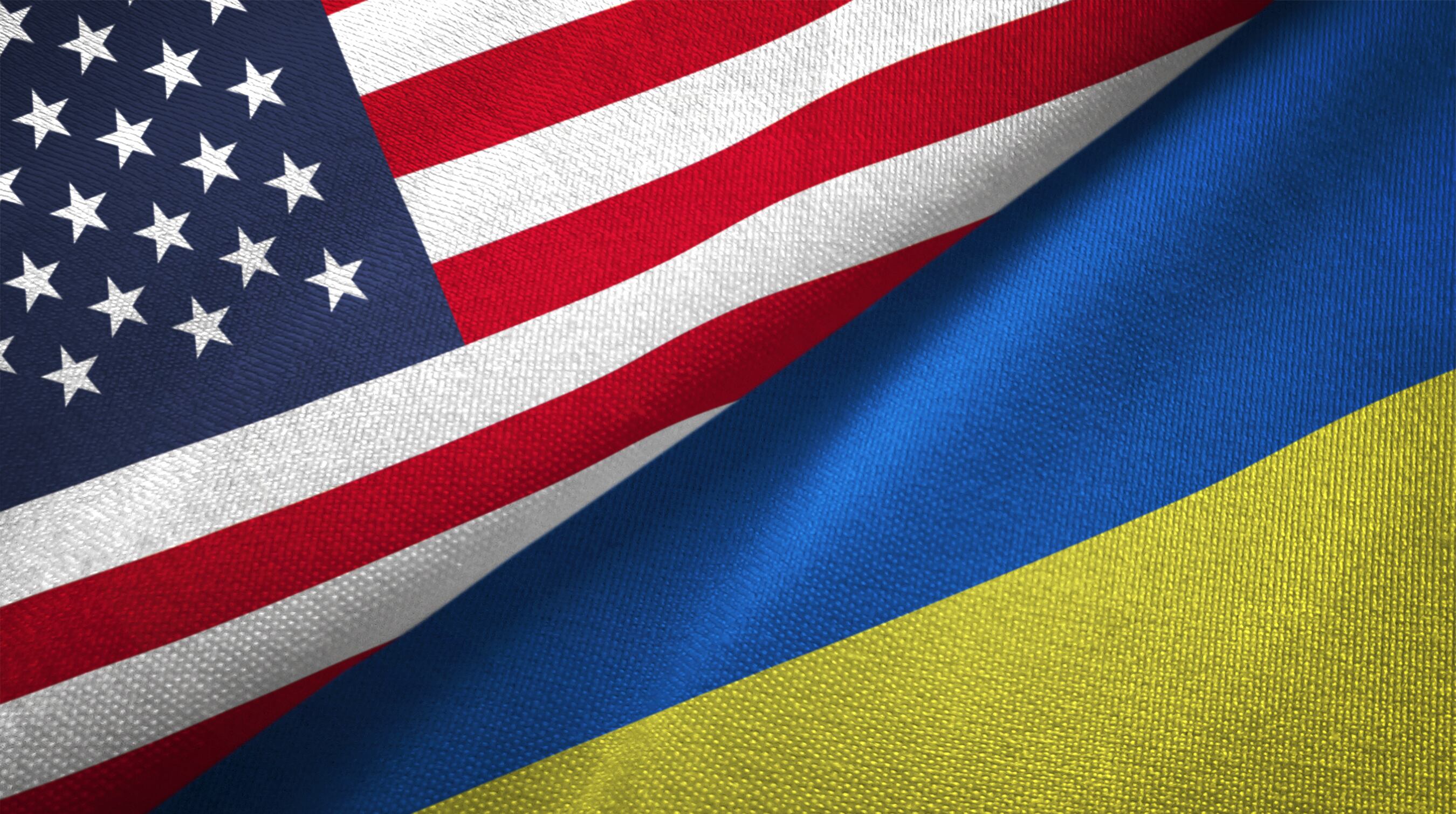 Ukraine and United States flags together