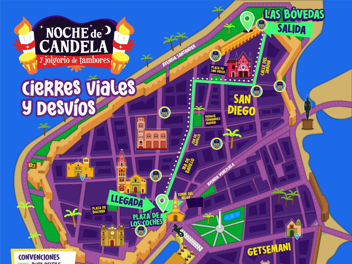 Cambios viales este viernes 25 de octubre por evento Noche de Candela