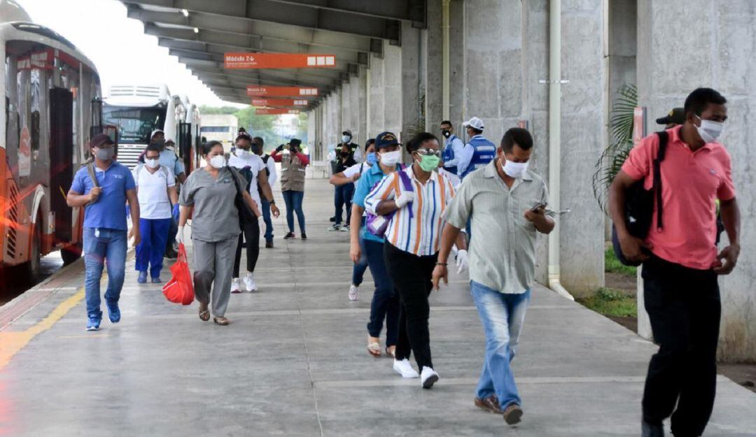 Movilizaión de pasajeros en el SITM de Cartagena en pandemia