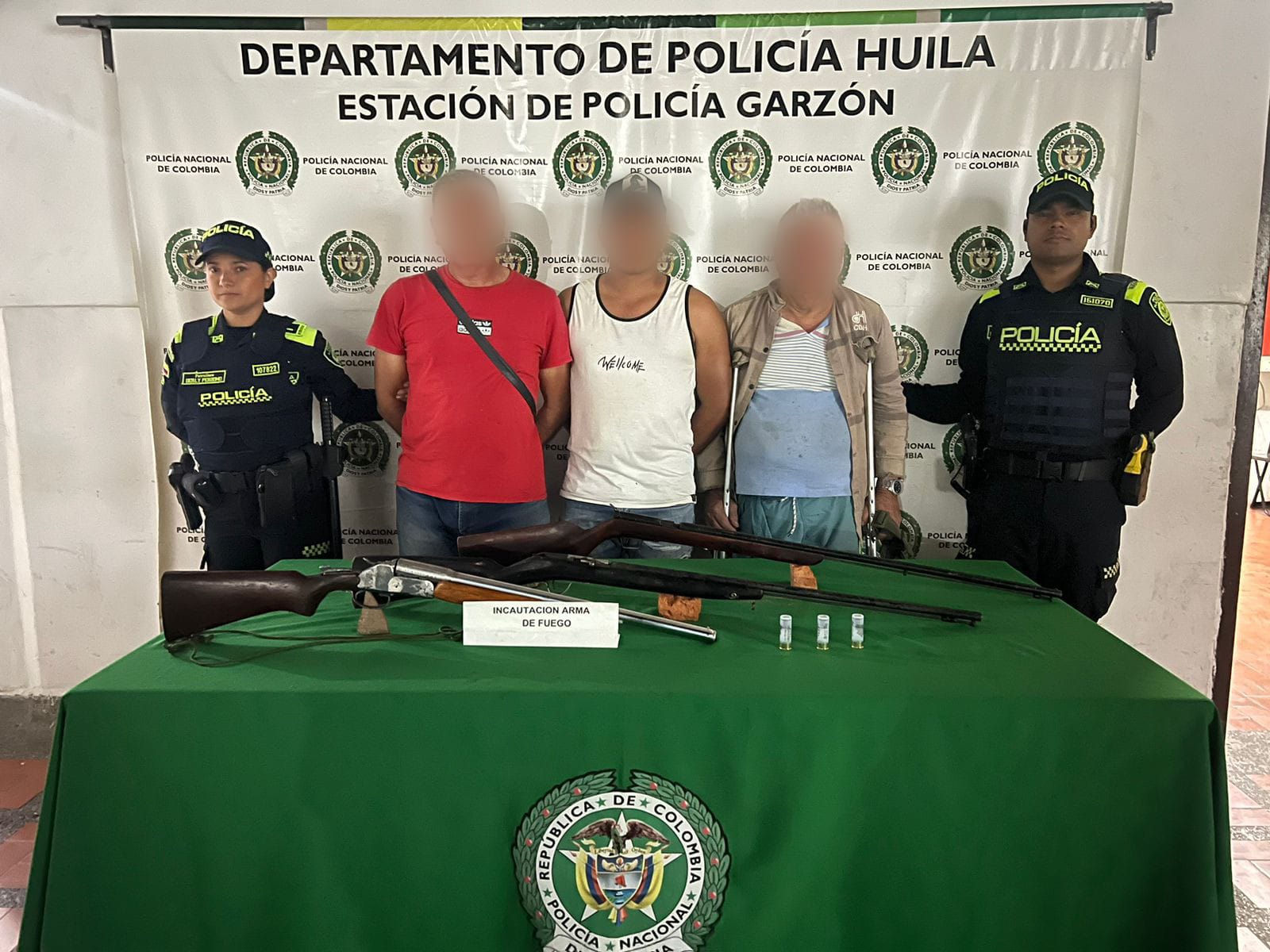 El operativo se realizó en la vía Garzón-Agrado, en inmediaciones del sector del Quimbo.