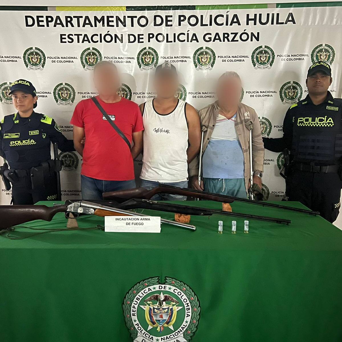 Operativo de la Policía Huila dejó tres capturados en el Quimbo
