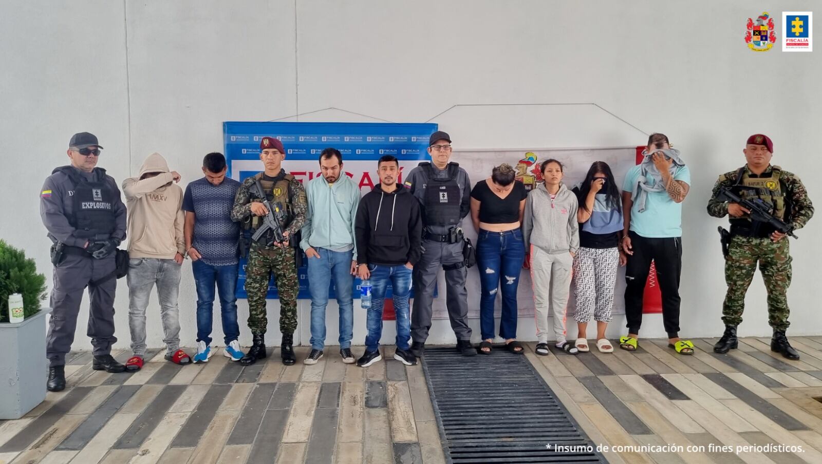 Los 10 capturados por ser los presuntos saqueadores de la cuenta bancaria de la alcaldía de Machetá