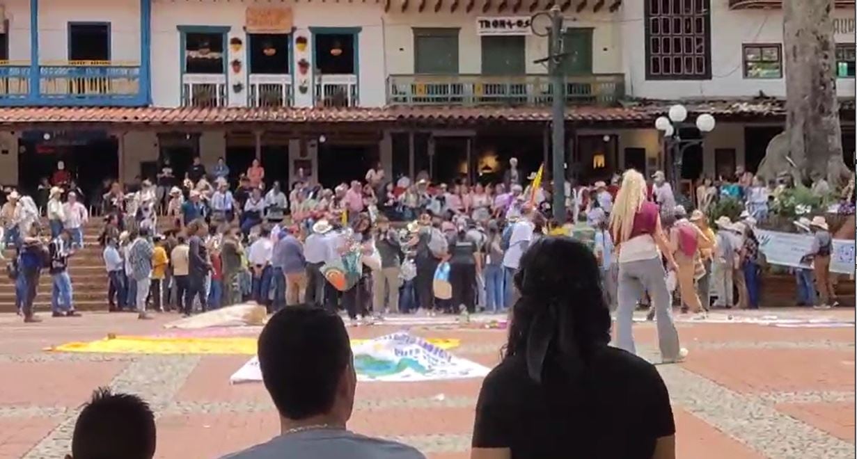 Evento de celebración luego de la libertad de los 11 campesinos en Jericó- foto video cortesía